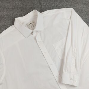 Oak Hill Non-Iron Dress Shirt Men's 19 34/35 White Classic Fit Pleated Business